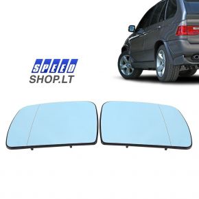 BMW X5 E53 veidrodėlio stiklas su padėkliuku